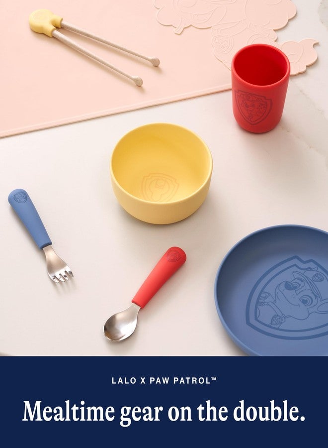 Lalo PAW Patrol Plate & Utensil Set For Kids - Dishwasher Safe Toddler Dinnerware Set - BPA Free for Over 12 Months - Includes Plate, Ergonomic Spoon and Fork - 3 Pieces - Skye - Image 5